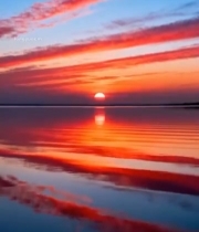  湖面日落天空晚霞风景素材2878#竖屏 	 