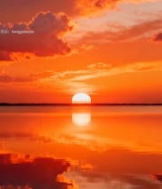  湖面日落天空晚霞美景620#竖屏 	 