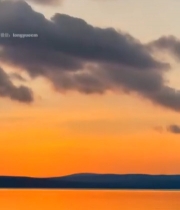  湖面日落自然风景2511#竖屏 	 