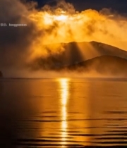  湖面日出自然风光(5)5052#竖屏 	 