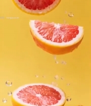  红心柚切片入水瞬间画面7459#竖屏 	 