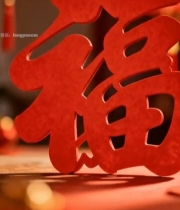  红色福字特写2616#竖屏 	 