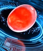  红色球体科技背景画面449#竖屏 	 