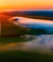  日出时风车林立的自然风光2703#竖屏 	 