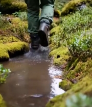  人在森林小径徒步(1)7853#竖屏 	 