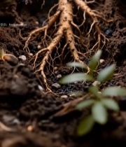  人参根部特写素材3873#竖屏 	 