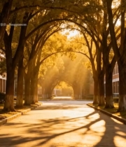  秋日林荫道阳光洒落景象(1)7453#竖屏 	 