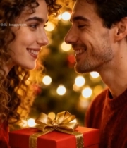  情侣圣诞节互赠礼物画面5786#竖屏 	 