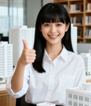  青年女性办公场景竖拇指159#竖屏 	 