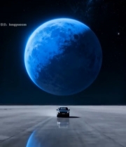  汽车与蓝色星球的科幻场景799#竖屏 	 