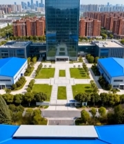  企业大楼航拍全景7830#竖屏 	 