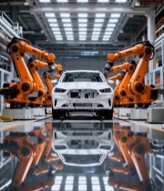  汽车工厂机器人自动化生产4837#竖屏 	 