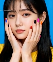  女性双手托腮特写素材1485#竖屏 	 