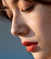  女性脸部特写(2)6757#竖屏 	 