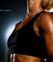  女性健身后仰头特写7655#竖屏 	 