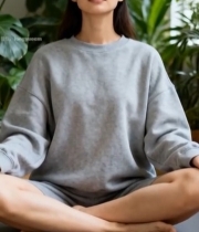  女子戴眼罩盘腿静坐放松4785#竖屏 	 