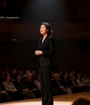  女士剧院舞台演讲素材5270#竖屏 	 