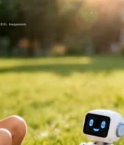  女孩与机器人户外玩积木5344#竖屏 	 