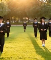  女毕业生手持标语牌微笑留影1660#竖屏 	 