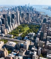  纽约城市建筑鸟瞰全景4487#竖屏 	 