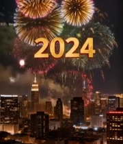  年城市上空烟花夜景6235#竖屏 	 