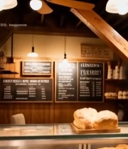  男子在面包店内站立微笑1122#竖屏 	 