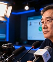  男子接受媒体采访画面5192#竖屏 	 