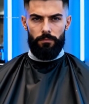  男士理发后特写5338#竖屏 	 