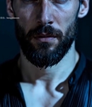  男性面部特写124#竖屏 	 