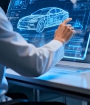  男士操作透明屏展示虚拟汽车7404#竖屏 	 