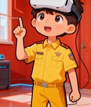  男孩戴眼镜做手势示意1946#竖屏 	 