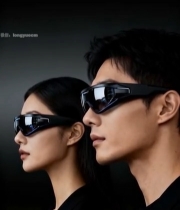  男女佩戴智能眼镜侧面形象2604#竖屏 	 