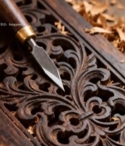  木雕工艺木雕刀雕刻特写3110#竖屏 	 