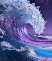  梦幻水晶海浪星空背景素材(1)2518#竖屏 	 