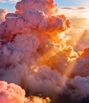  梦幻粉色云层天空美景128#竖屏 	 