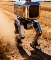  麦田中行走的机器人7714#竖屏 	 