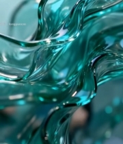  绿色流体质感抽象素材36#竖屏 	 