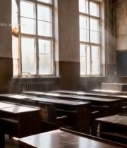  老旧空教室内部场景5023#竖屏 	 