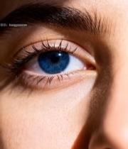  蓝眼睛微距特写3034#竖屏 	 