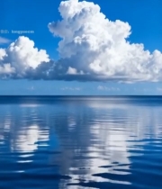  蓝天大海白云风景画面5240#竖屏 	 