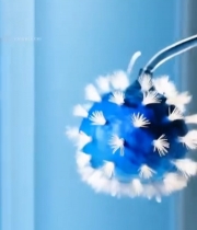  蓝色雪花装饰球特写(1)7901#竖屏 	 