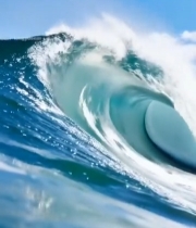  蓝色大海翻涌的浪花631#竖屏 	 