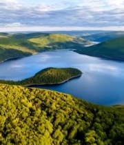  空中俯瞰山水自然风光2941#竖屏 	 