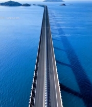  跨海大桥俯瞰全景5972#竖屏 	 