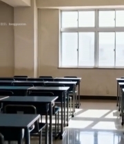  空教室课桌椅室内场景4858#竖屏 	 