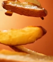  空中飞溅的油炸薯条1236#竖屏 	 