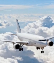  客机高空飞行3074#竖屏 	 