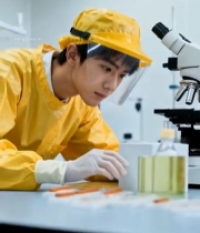  科研人员实验室专注实验4068#竖屏 	 