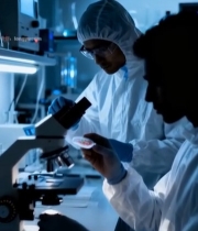  科研人员实验室使用显微镜(1)1324#竖屏 	 