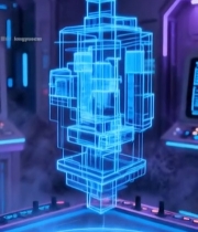  科技感虚拟建筑展示场景148#竖屏 	 